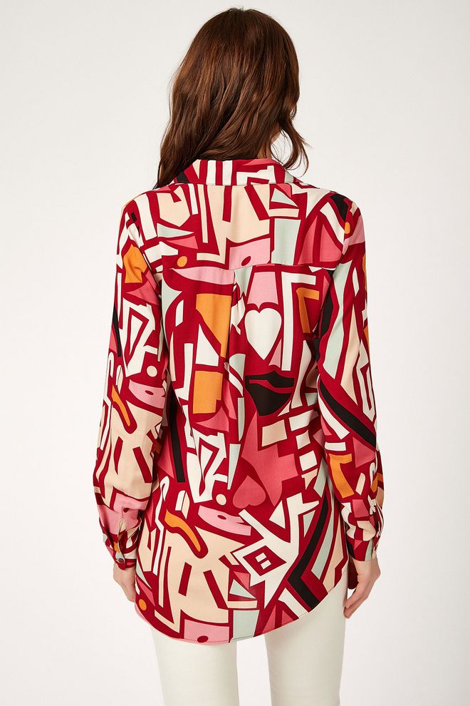 Bigdart Koszula Bordowa czerwień Hurtowa sprzedaż odzieży Wiskoza