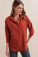 A wholesale clothing model wears 43493-shirt-tile, Turkish wholesale  of 