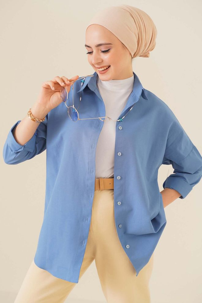 Bigdart Camisa Índigo Ropa al por mayor Modesto