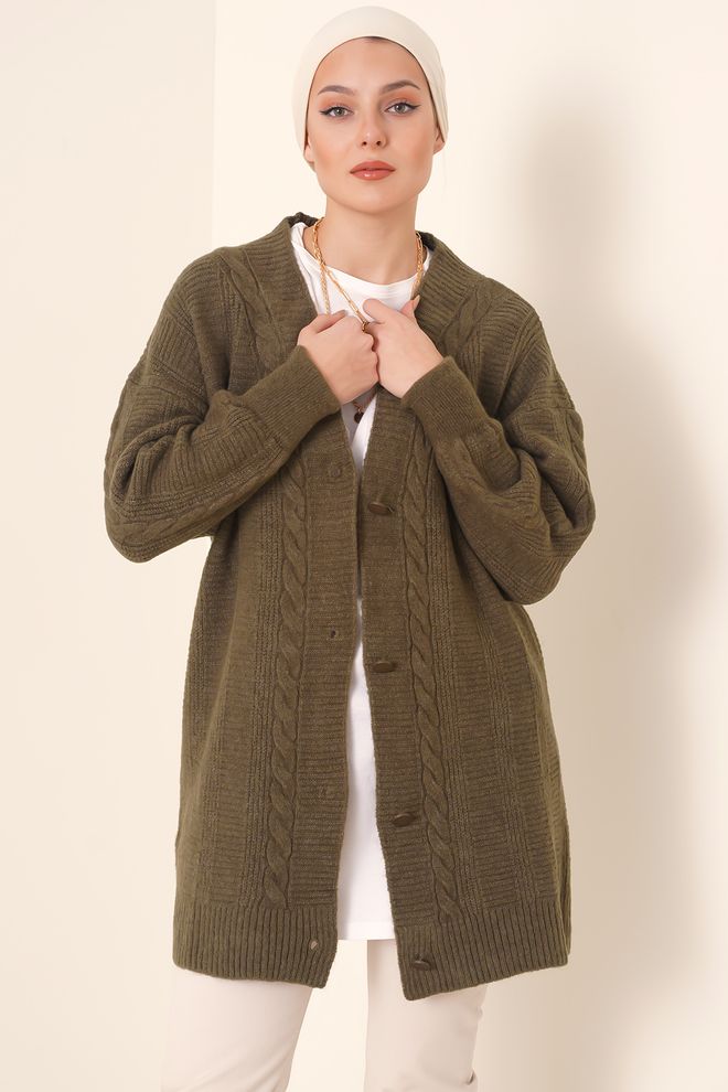 Bigdart Кардиган Хаки Оптовая продажа одежды Акрил