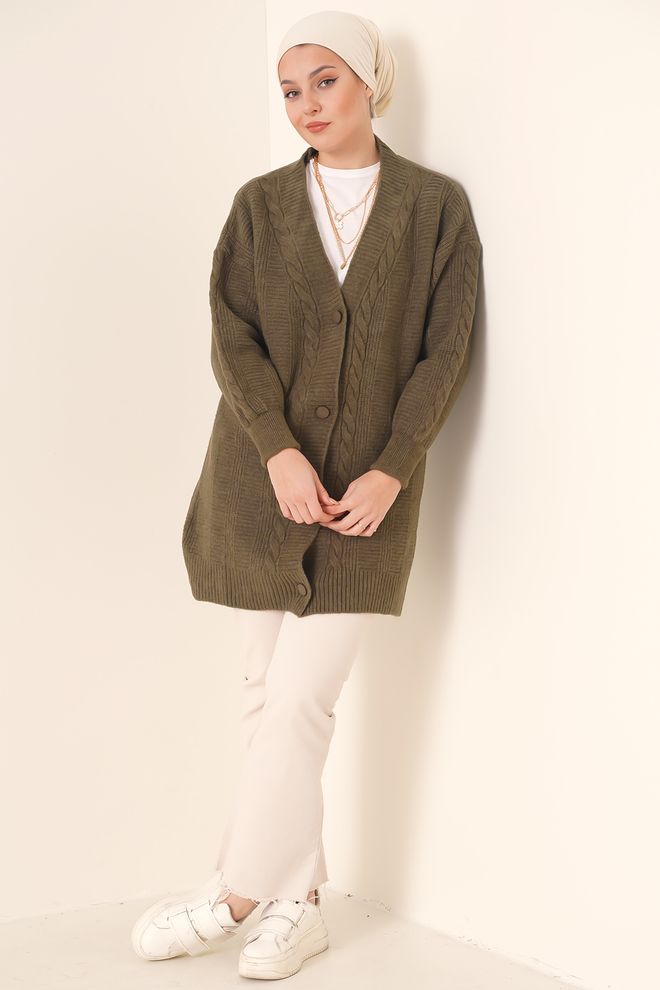 Bigdart Кардиган Хаки Оптовая продажа одежды День рождения