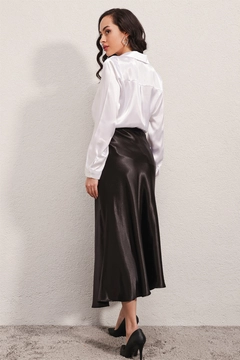 A wholesale clothing model wears 43129 - Skirt - Black, Turkish wholesale Skirt of Bigdart