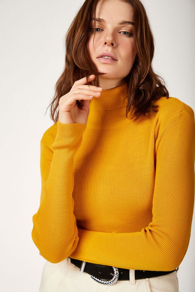 Bigdart Pulover Gorčica Oblačila na debelo Ležerno