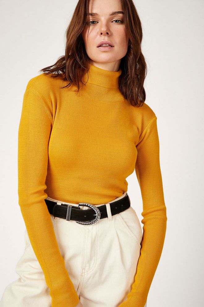 Bigdart Pulover Gorčica Oblačila na debelo Akril