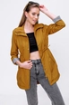 Ένα μοντέλο χονδρικής πώλησης ρούχων φοράει 45906-trench-coat-tan, τούρκικο  χονδρικής πώλησης από 