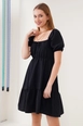 A wholesale clothing model wears 46456-dress-black, Turkish wholesale  of 