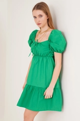 A model wears 46457 - Dress - Green, wholesale undefined of Bigdart to display at Lonca