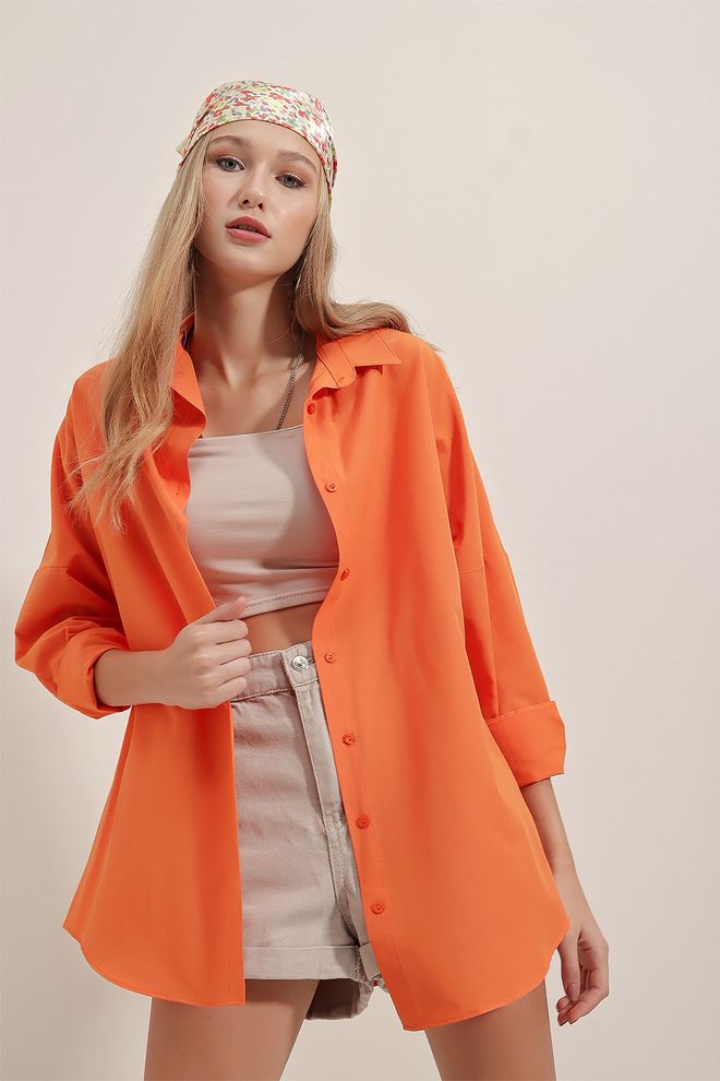 Bigdart Chemise Orange Vêtements en gros Décontracté