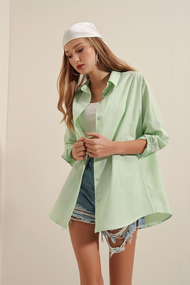 Bigdart Camicia Verde Abbigliamento all'ingrosso Cotone