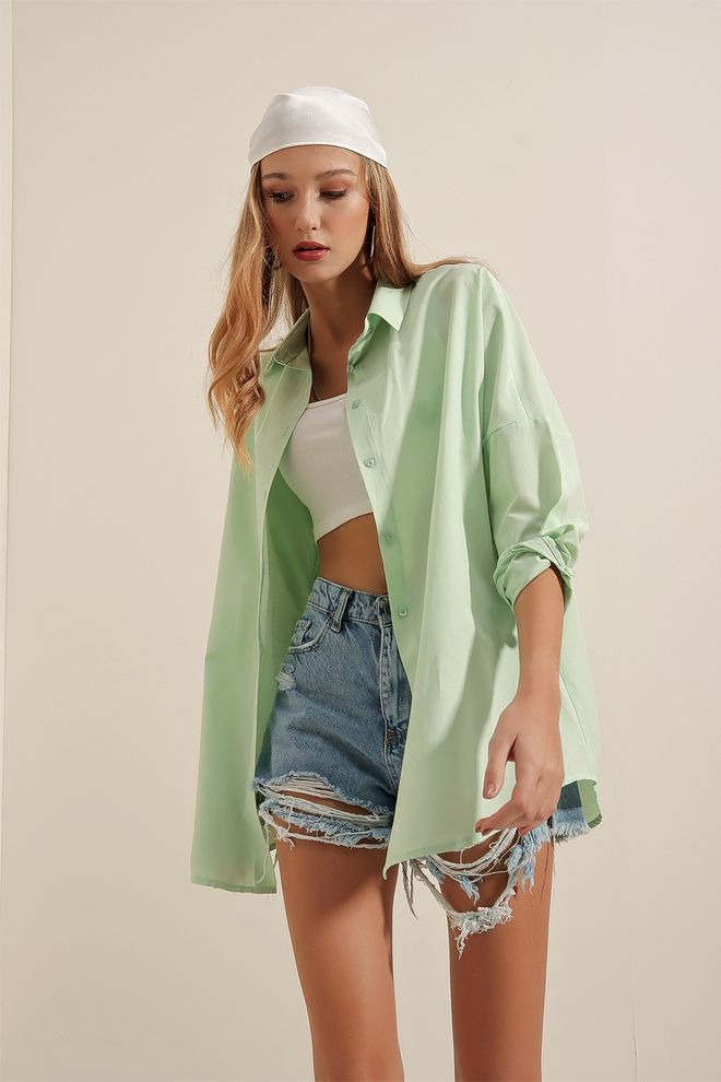 Bigdart Camicia Verde Abbigliamento all'ingrosso Primavera