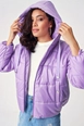Ένα μοντέλο χονδρικής πώλησης ρούχων φοράει 46752-coat-lilac, τούρκικο  χονδρικής πώλησης από 