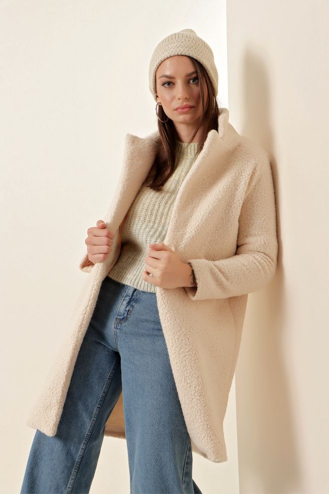 Bigdart Coat Ecru Wholesale Clothing Polyester