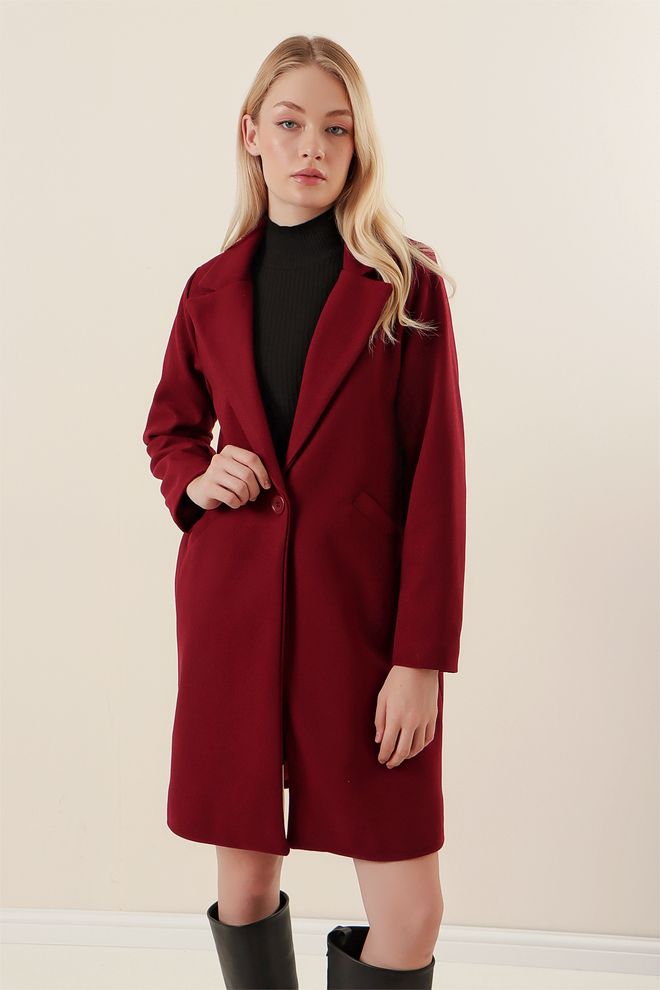 Bigdart Палто Бордо червено Дрехи на едро Небрежен