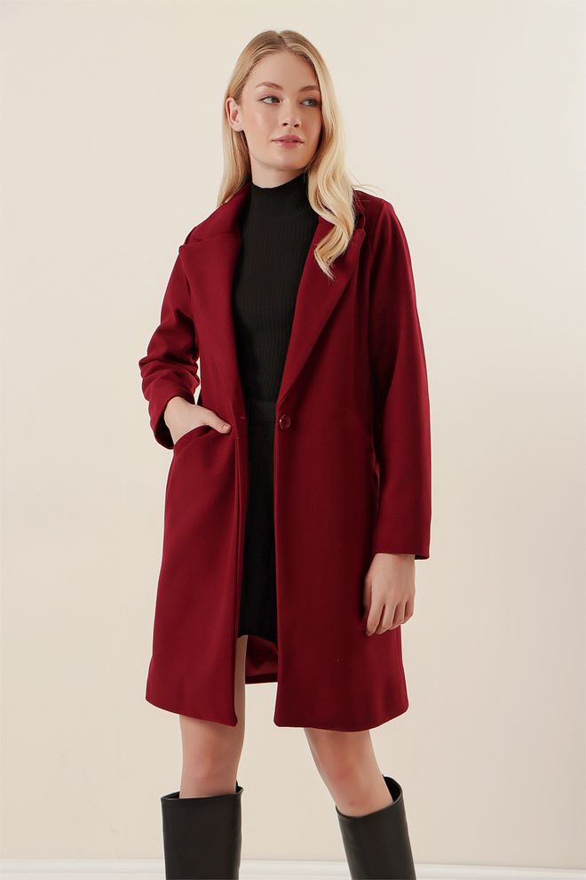 Bigdart Cappotto Bordeaux Rosso Abbigliamento all'ingrosso Poliestere