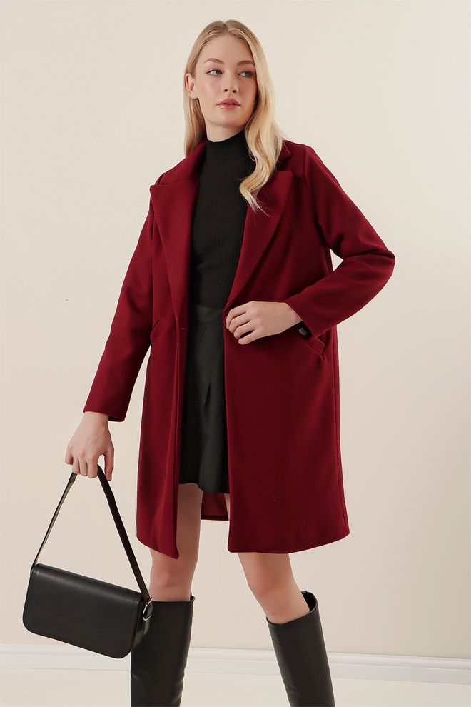Bigdart Cappotto Bordeaux Rosso Abbigliamento all'ingrosso Autunno