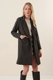 Ένα μοντέλο χονδρικής πώλησης ρούχων φοράει 46826-coat-smoked, τούρκικο  χονδρικής πώλησης από 