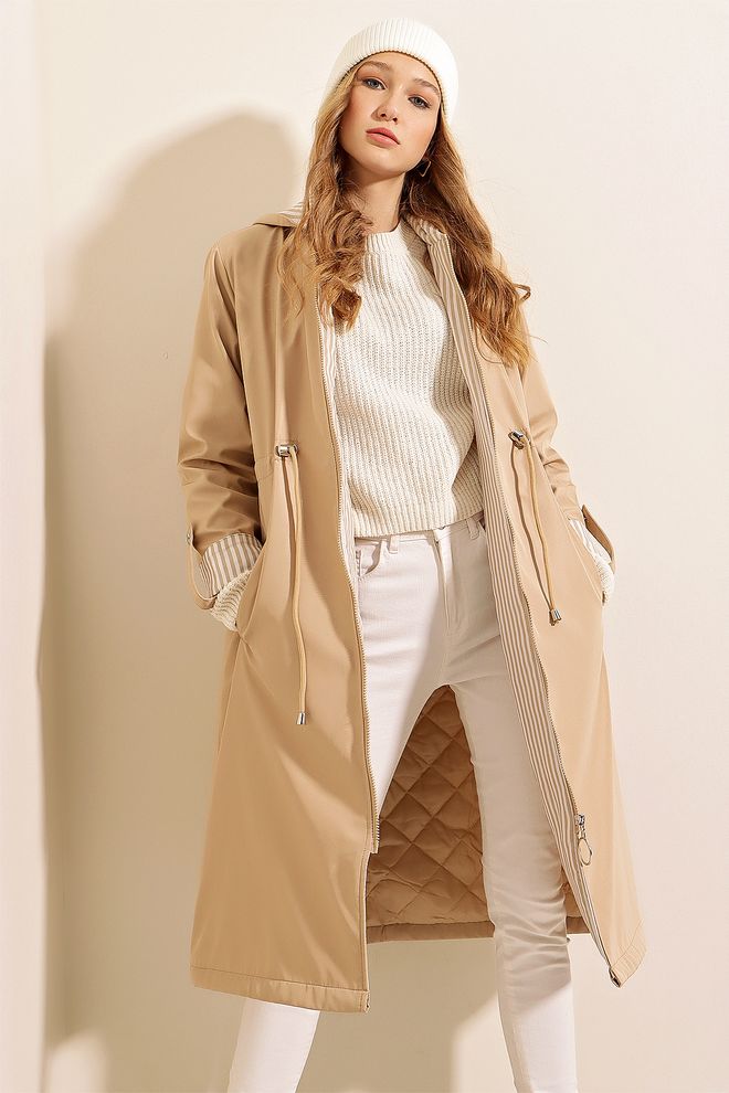 Bigdart Trench Coat Beige Wholesale Clothing 4