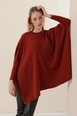 A wholesale clothing model wears 46078-poncho-sweater-tile, Turkish wholesale  of 