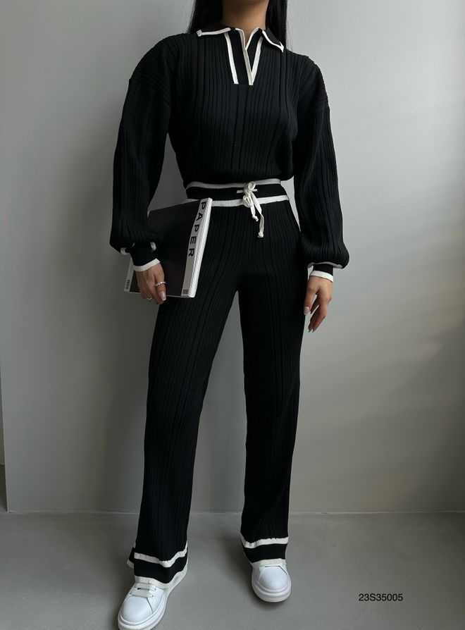 Black Fashion Traje Negro Ropa al por mayor Casual