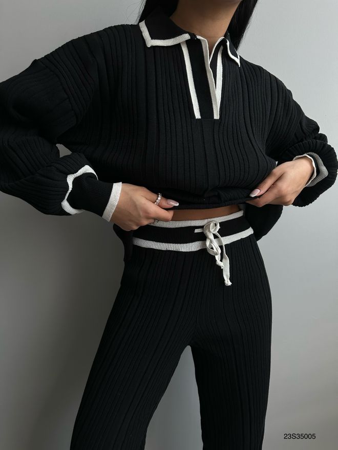 Black Fashion Costum Negru Îmbrăcăminte cu ridicata Serviciu
