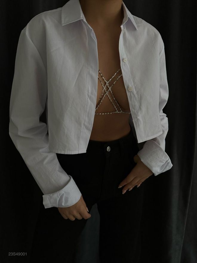 Black Fashion اكسسوار حجري للجسم فضي ملابس بالجملة 0
