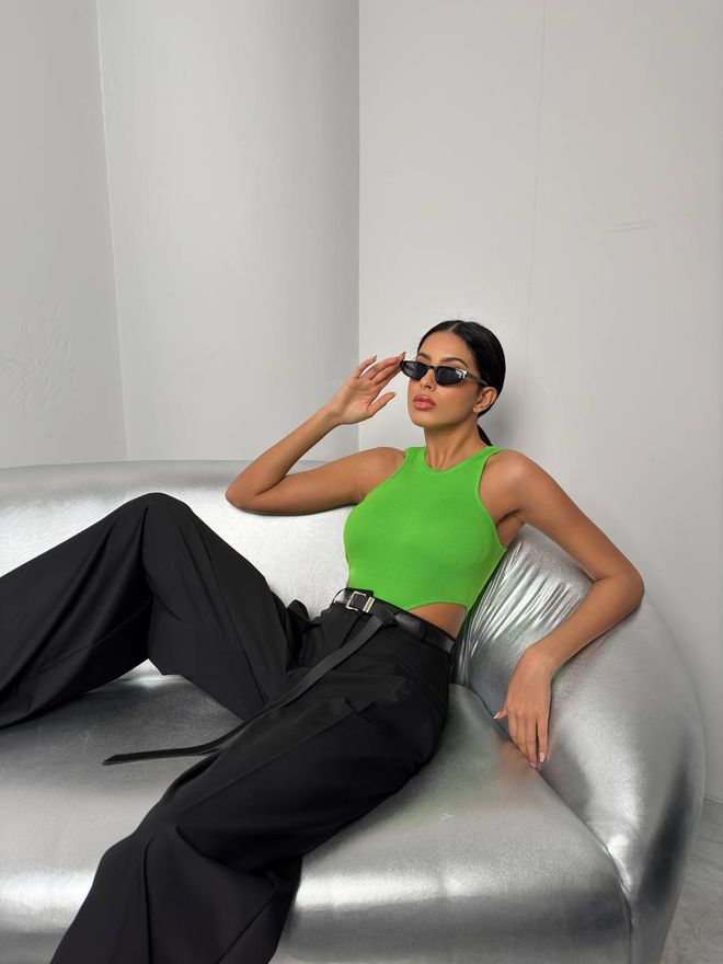 Black Fashion Zwembody met raamdetail Limoen Groothandel Kleding Casual
