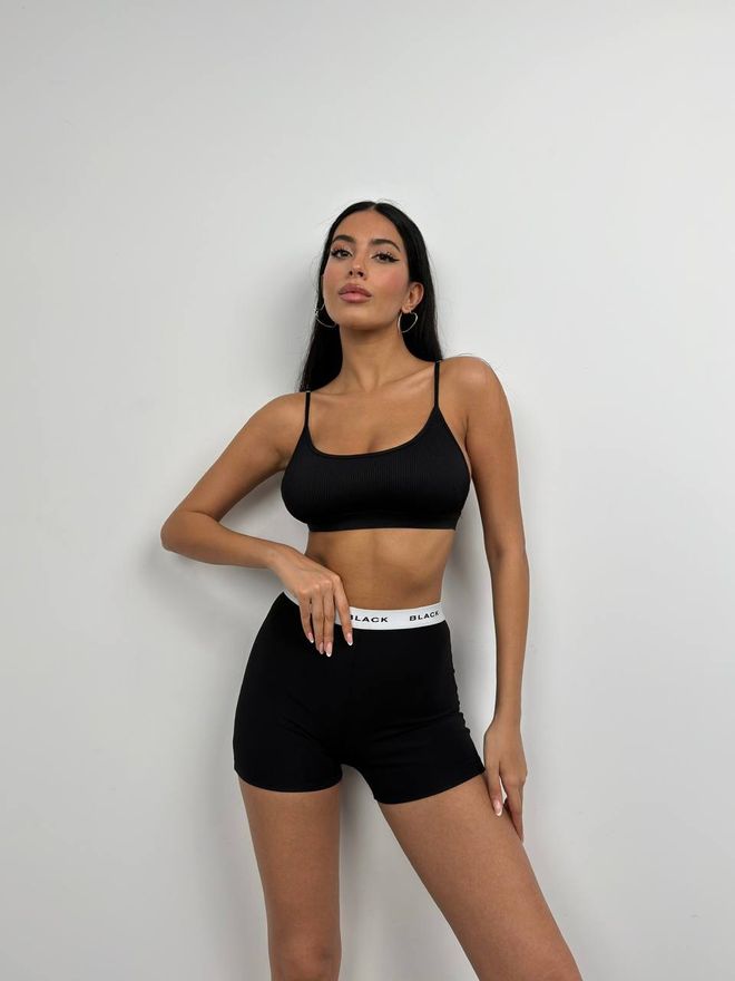 Black Fashion Športni Nedrček Z Nizkim Izrezom – Črn Oblačila na debelo Ležerno