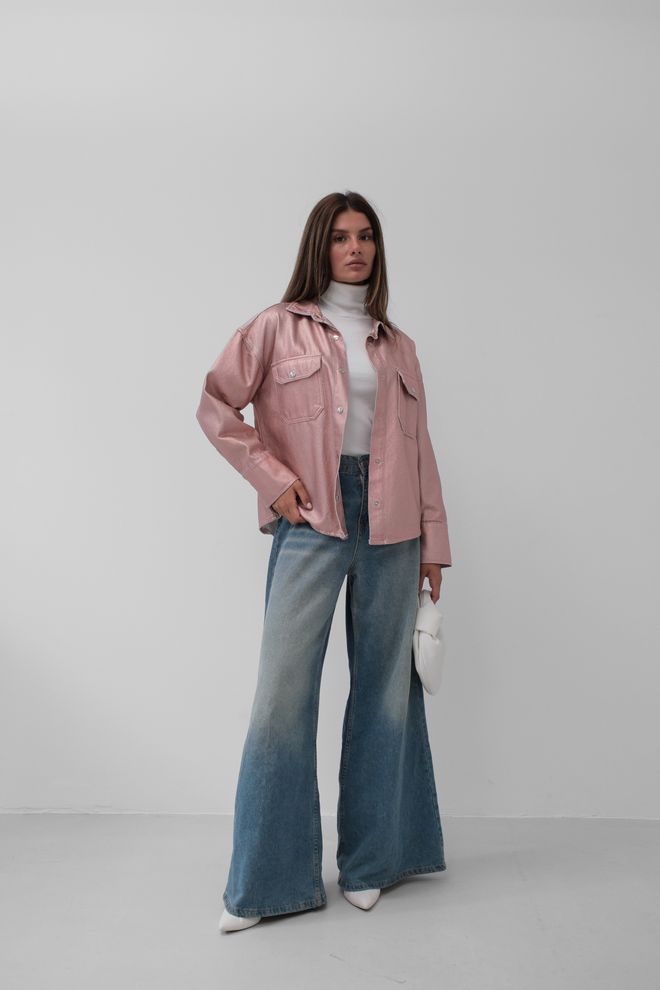 Black Fashion Chaqueta Vaquera Metalizada Rosa Ropa al por mayor Casual