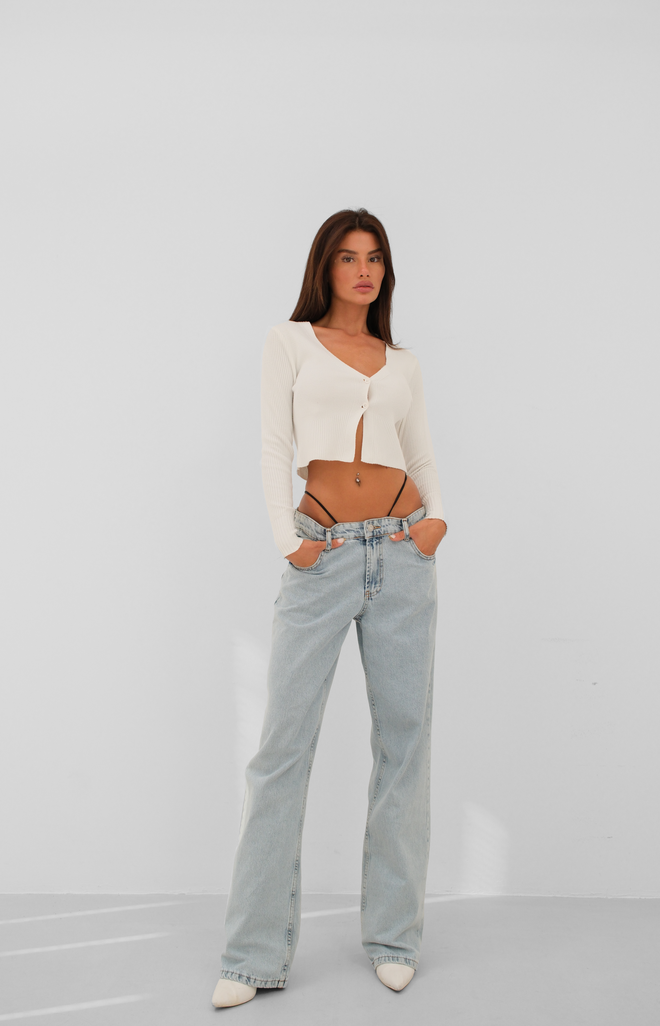 Black Fashion Jean Με Ελαστική Λεπτομέρεια Χαμηλομέση Γαλάζιο Χονδρικό εμπόριο ενδυμάτων Casual