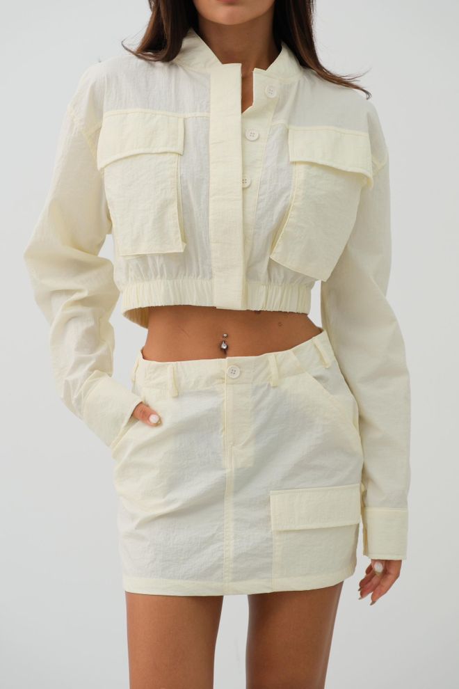 ESPADA Beige Slim Fit Casual Overshirt Jacket Wholesale Clothing Lounge