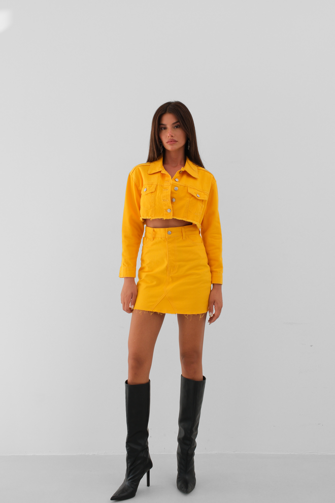 Black Fashion Fusta Denim Cu Talie Inalta Mango Îmbrăcăminte cu ridicata Casual
