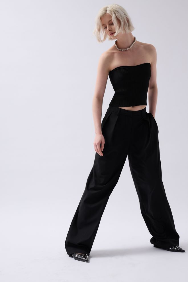 Black Fashion حمالة صدر مزخرفة بدون حمالات أسود ملابس بالجملة غير رسمي