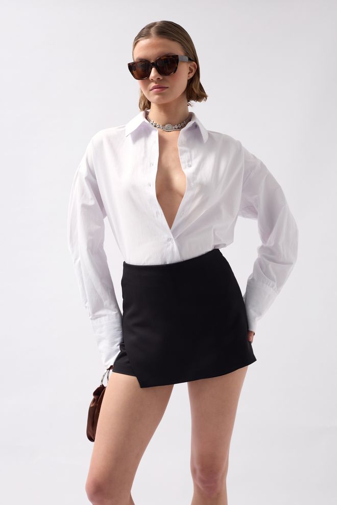 Black Fashion Юбка мини шорты Basic Черная Оптовая продажа одежды Повседневный