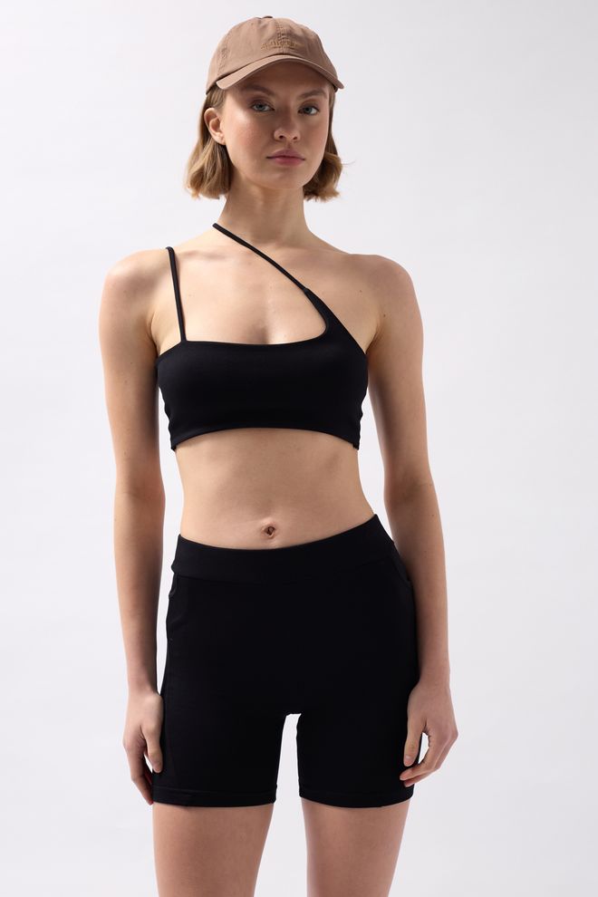 Black Fashion Байкерские Шорты С Карманами Черные Оптовая продажа одежды Виды спорта