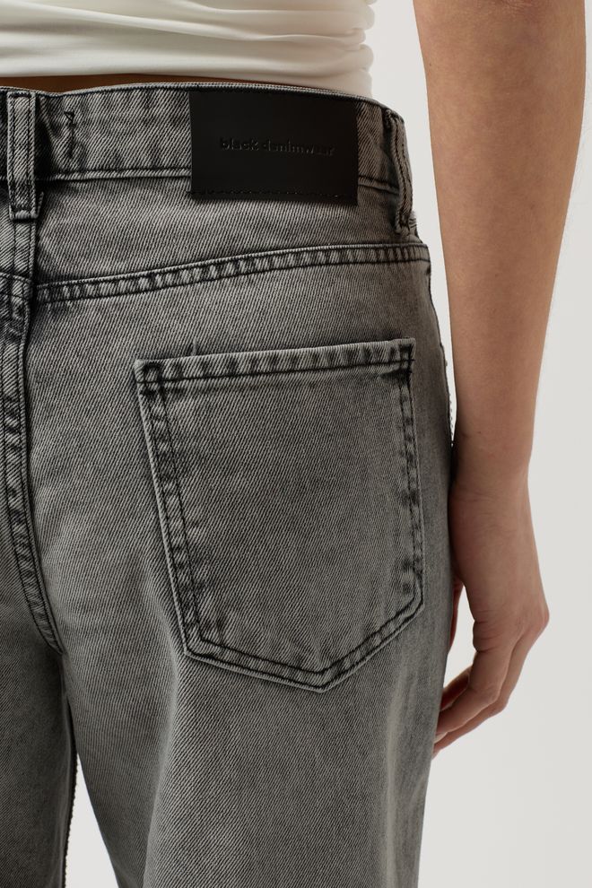 ESPADA Grey Mom Jeans With Straight Leg And Button Closure Wholesale Clothing Vintage