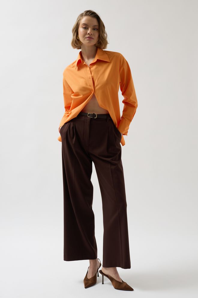 Black Fashion Vetershirt met lage achterkant Oranje Groothandel Kleding Casual