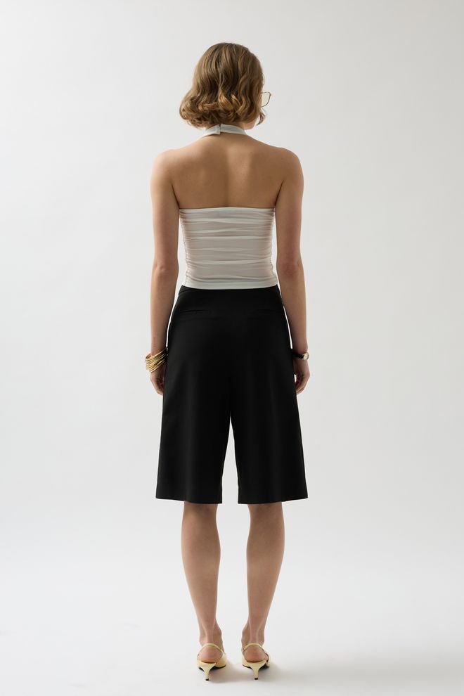 Black Fashion Bluse Mit Überkreuzten Trägern – Ecru Großhandelskleidung Elastan
