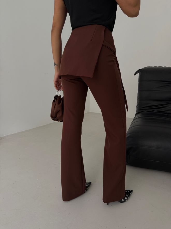 Black Fashion Saia E Calça Com Cinto Detalhado Marrom Roupas por atacado Aniversário