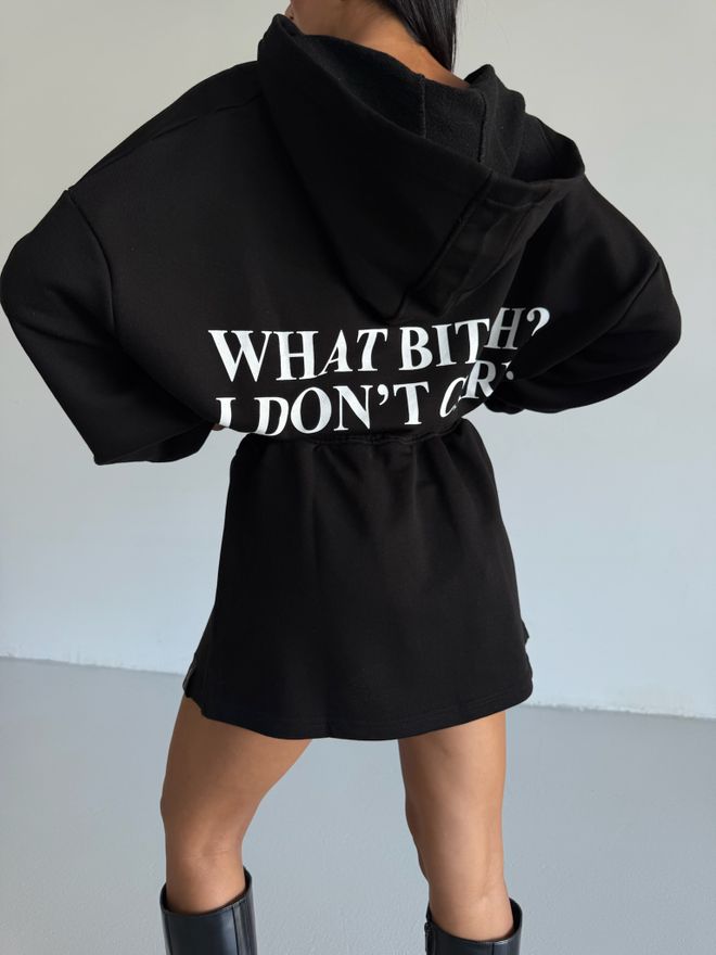 Black Fashion سويت شيرت بسحاب وخصر مطاطي أسود ملابس بالجملة غير رسمي