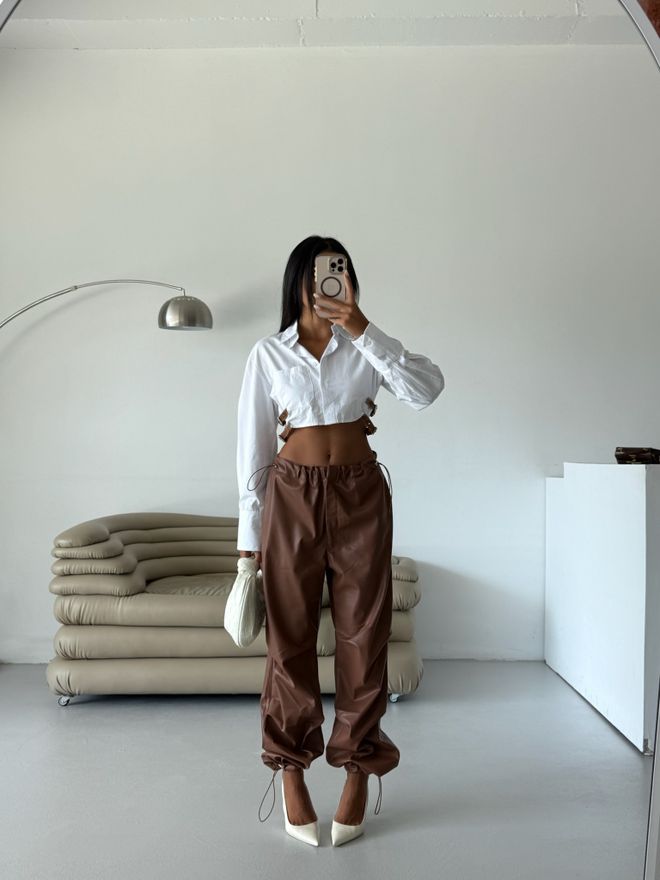 ESPADA بنطال جوجر بني ساق البالون ملابس بالجملة غير رسمي