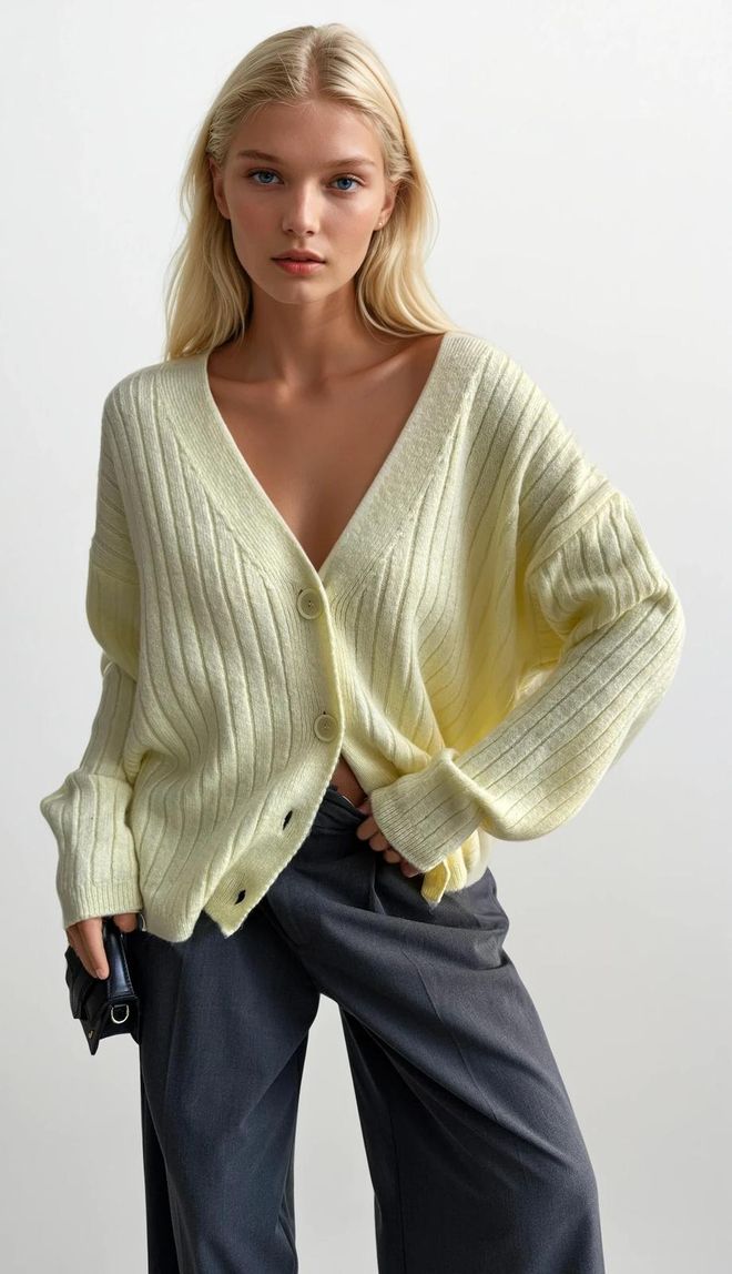 Black Fashion Yellow Striped Casual Elegant Cardigan Wholesale Clothing 1