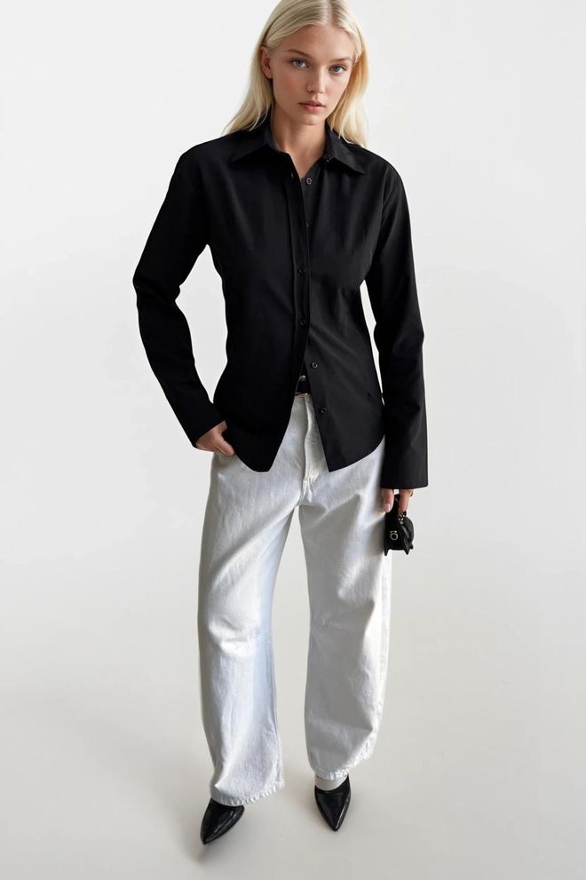 Black Fashion Black Casual Formal Elegant Preppy Shirt Wholesale Clothing Casual