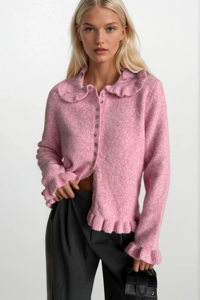 Black Fashion Pink Cute Casual Elegant Preppy Cardigan Wholesale Clothing Casual