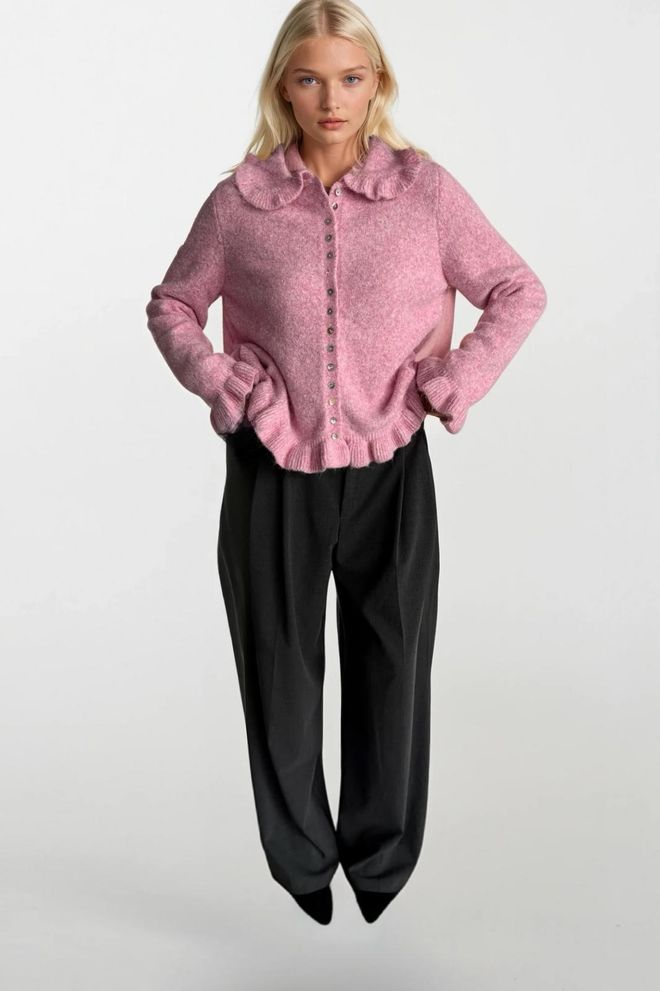 Black Fashion كارديجان لون القرنفل لطيف غير رسمي رائع Preppy ملابس بالجملة 1