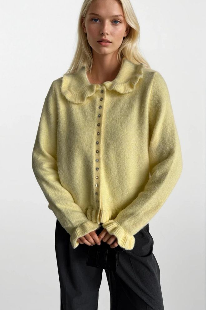 Black Fashion Yellow Casual Elegant Vintage Cardigan Wholesale Clothing 1