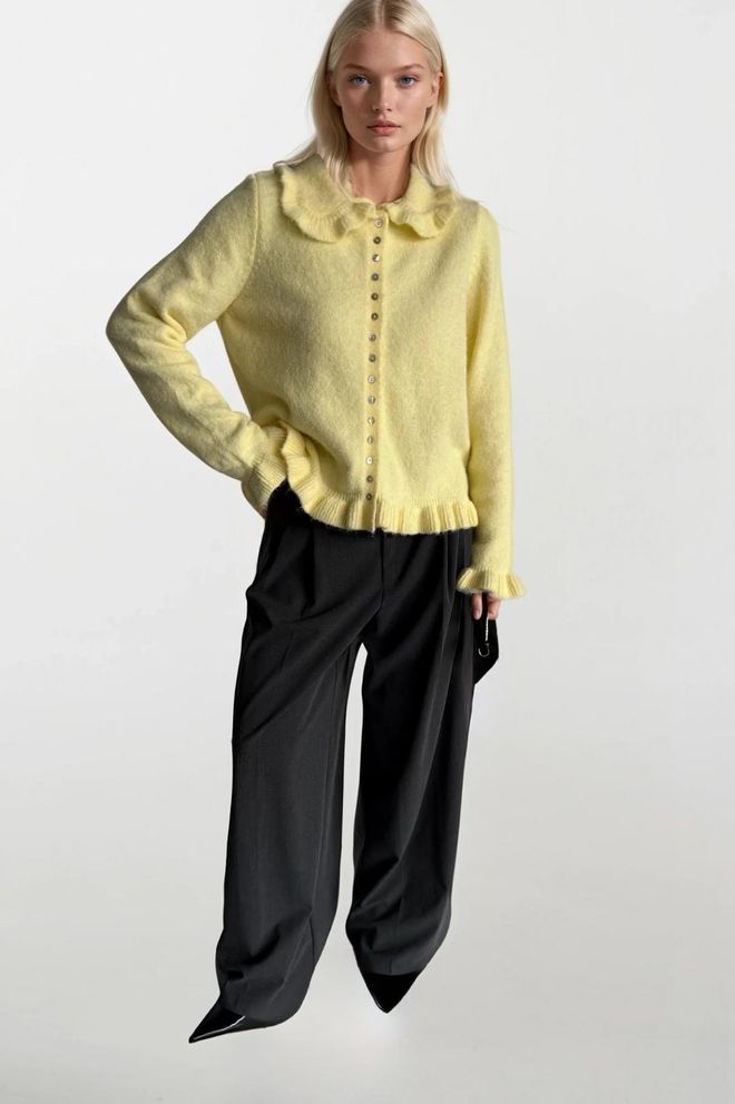 Black Fashion Yellow Casual Elegant Vintage Cardigan Wholesale Clothing Casual