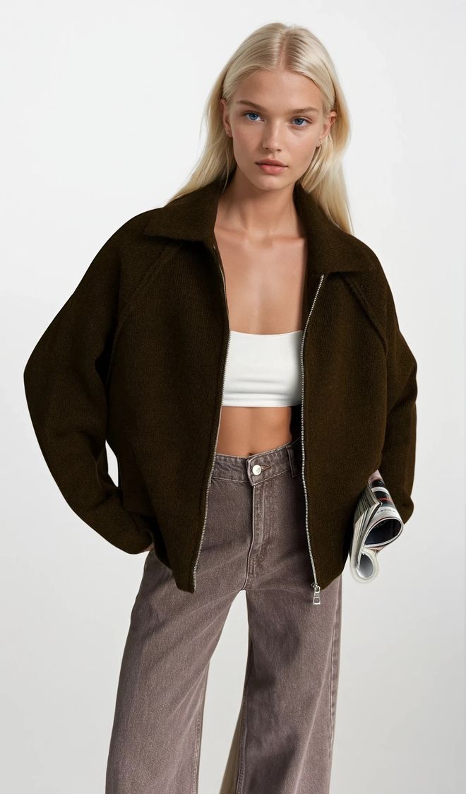 Black Fashion Pulover Maro Croială Supradimensionată Cu Decolteu Crestat Îmbrăcăminte cu ridicata Casual