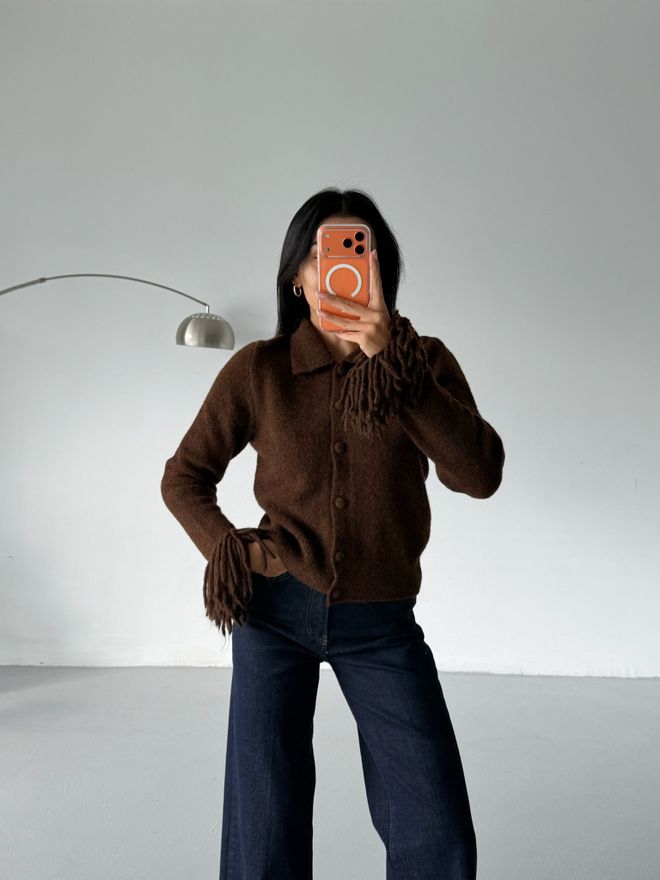 Black Fashion Brown Casual Vintage Elegant Preppy Retro Cardigan Wholesale Clothing Birthday