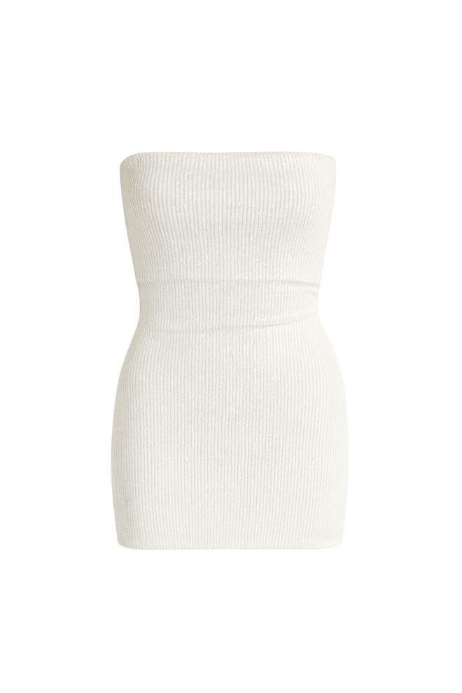 Black Fashion Gümüş Straplez Bodycon Mini Elbise Toptan Giyim Yılbaşı