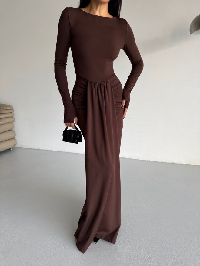 Black Fashion Braunes Elegantes Sexy Formelles Bodycon Kleid Großhandelskleidung Polyester